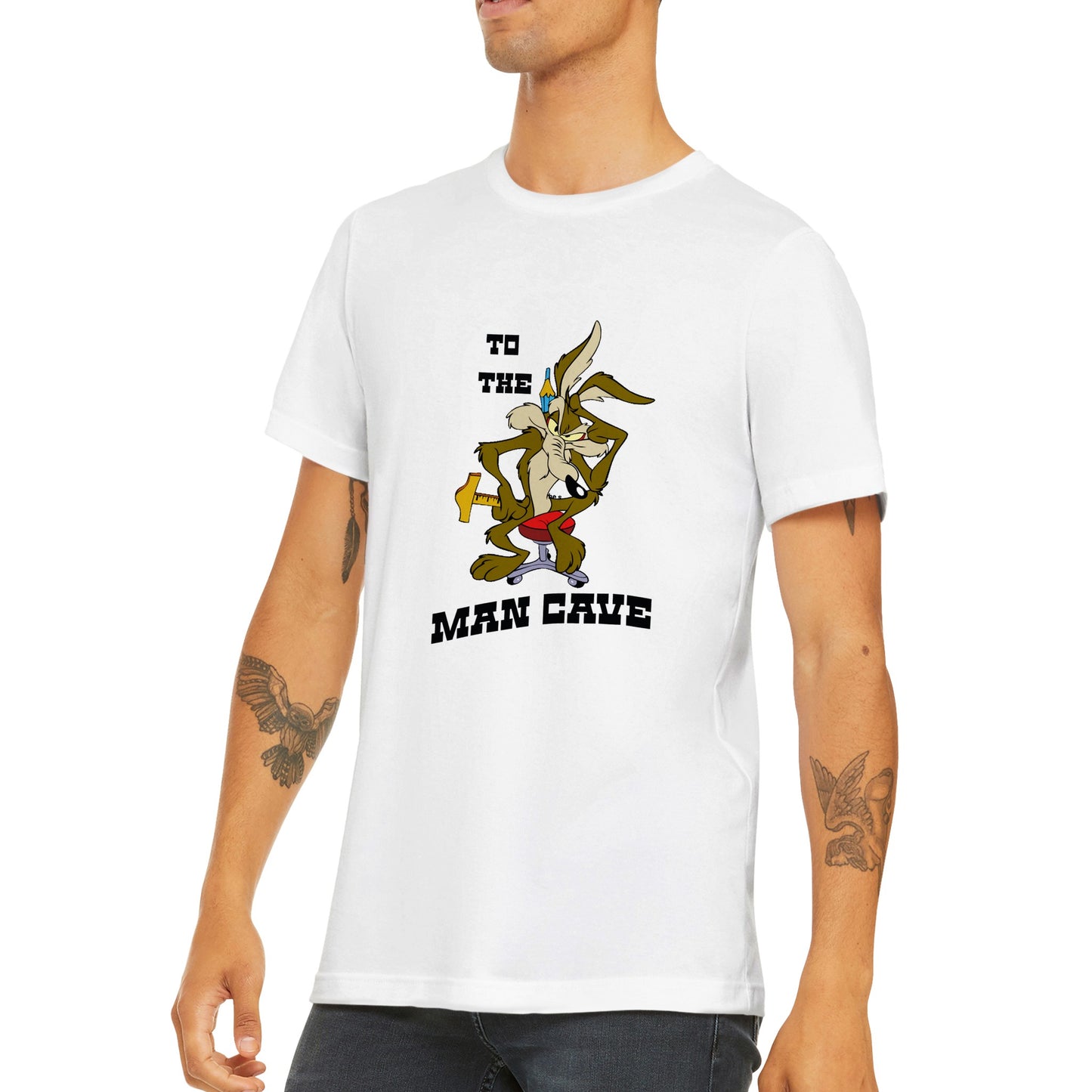 "TO THE MAN CAVE!! retro 70s Road Runner inspired T-Shirt !!!!!