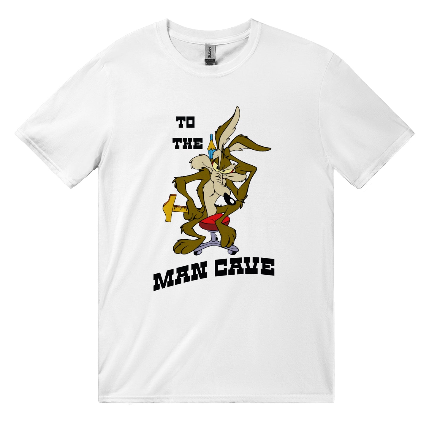 "TO THE MAN CAVE!! retro 70s Road Runner inspired T-Shirt !!!!!