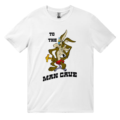 "TO THE MAN CAVE!! retro 70s Road Runner inspired T-Shirt !!!!!