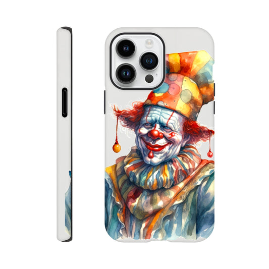 Vintage style Clown watercolor phone cover, classic circus print phone protector, Retro clown phone cover, scary clown eyes, - Tough case