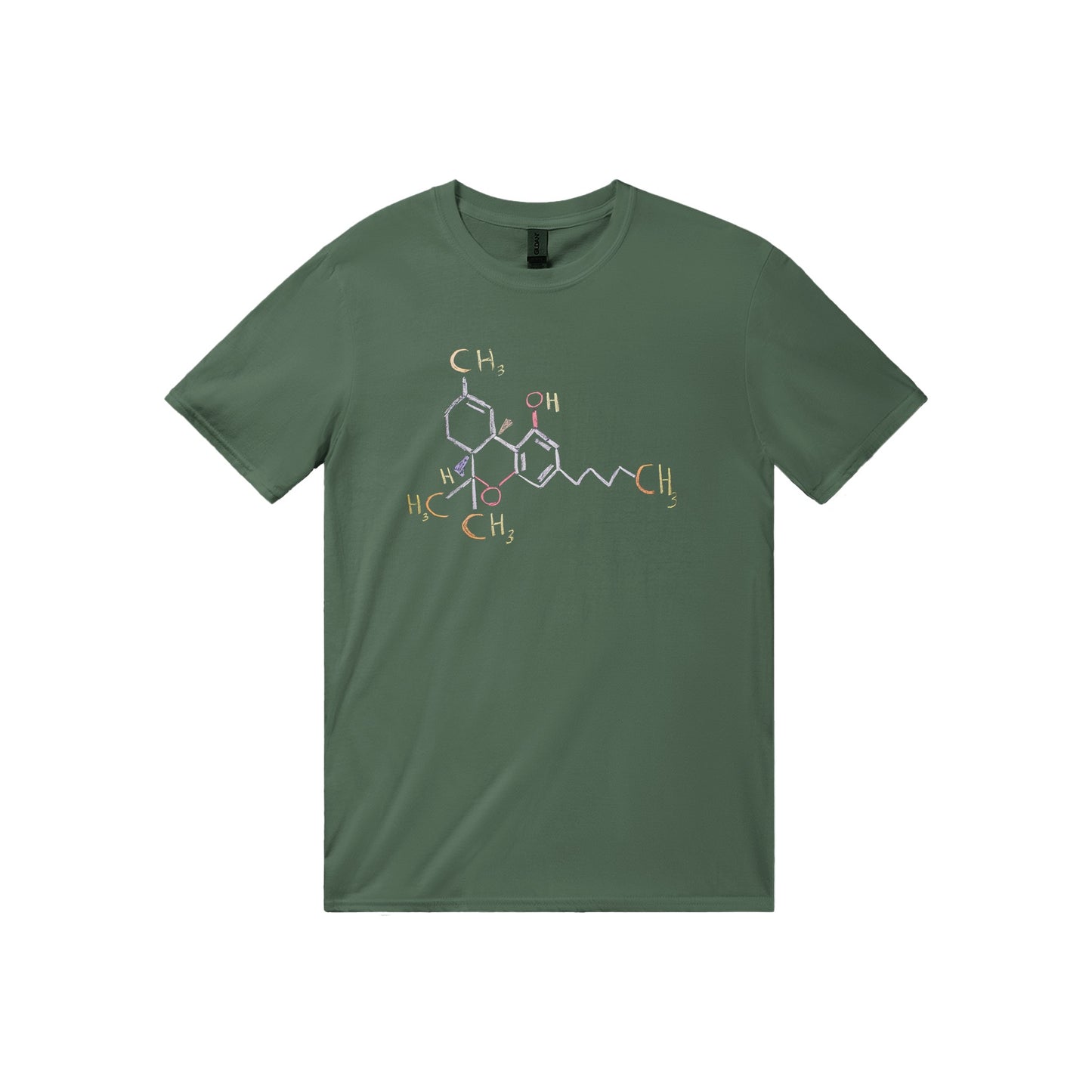 Tetrahydrocannabinol  or THC. This cannabis t shirt proudly displays the chemical equation for THC. cos when you know YOU KNOW!