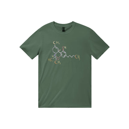 Tetrahydrocannabinol  or THC. This cannabis t shirt proudly displays the chemical equation for THC. cos when you know YOU KNOW!