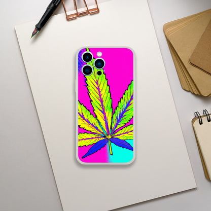 Cannabis leaf flexi phone case, stoner phone case, psychodelia Phone flexi case, weed phone protection