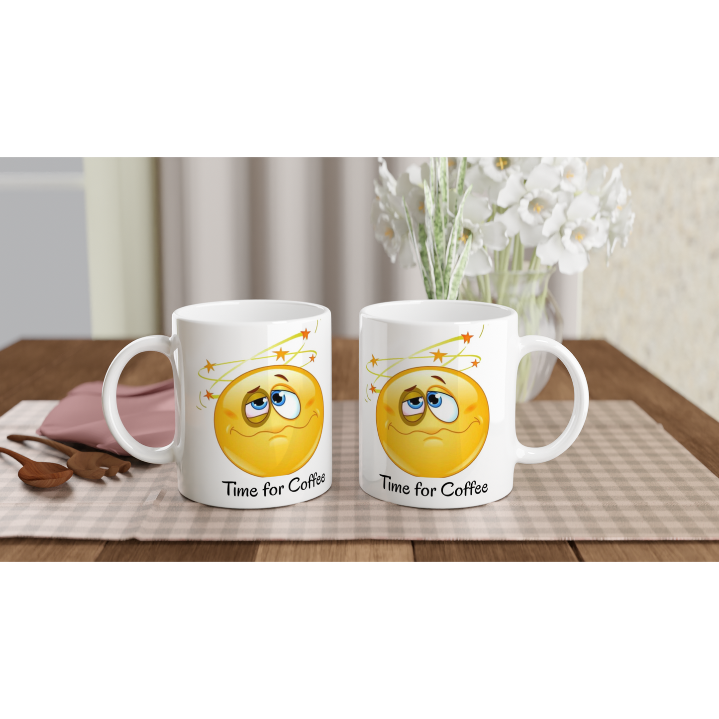 Coffee lovers mug, "Time For Coffee" a great gift for the coffee lover in your Life.