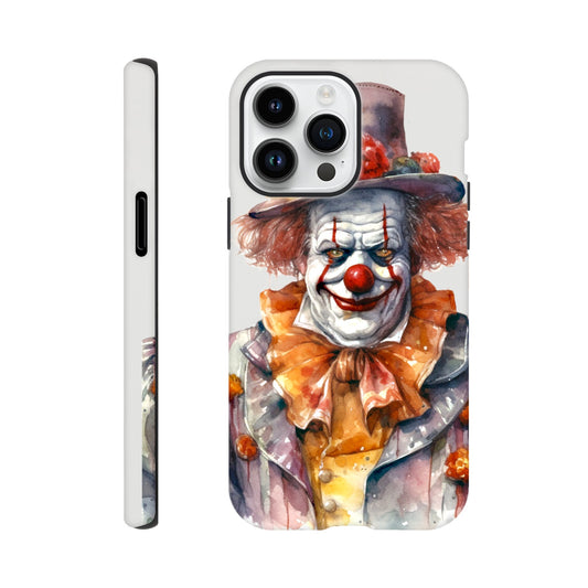 Vintage style Clown watercolor phone cover, classic circus print phone protector, Retro clown phone cover, scary clown eyes, - Tough case