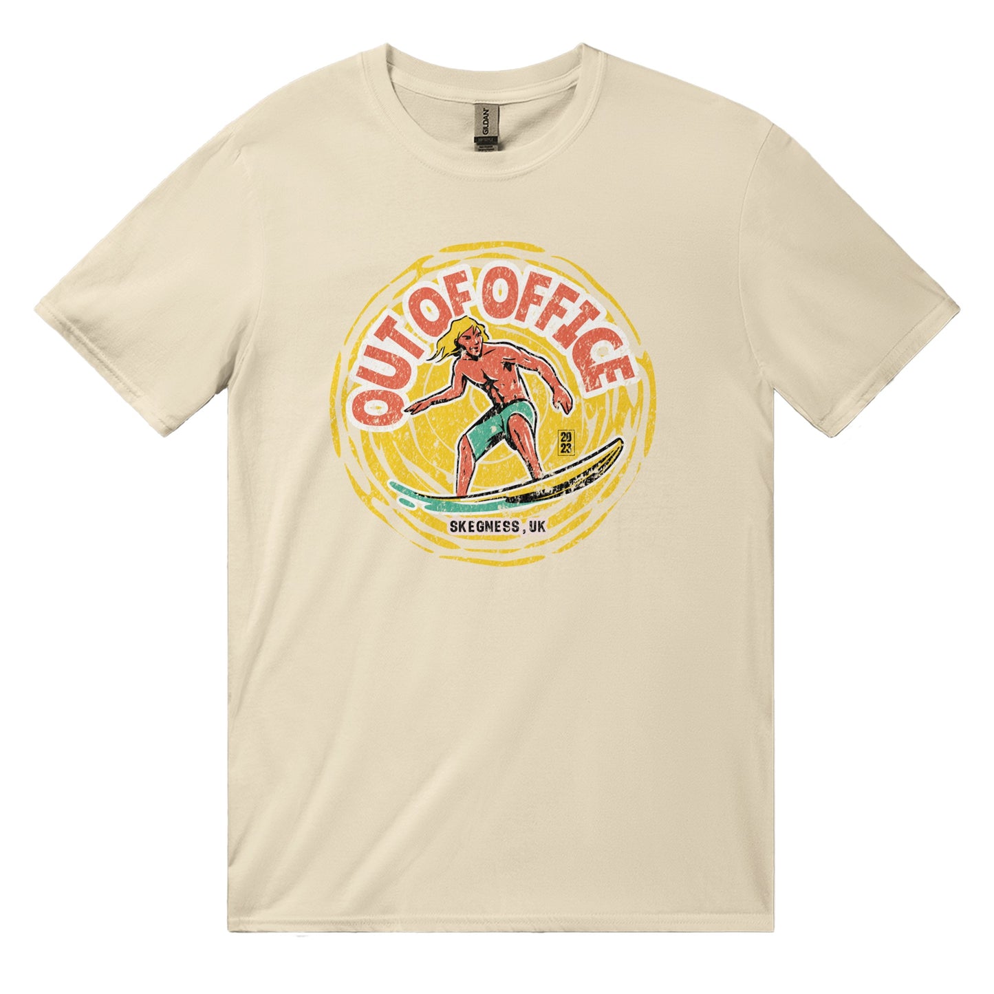 "out of office" retro beach wear t-shirt, vacation inspired unisex shirt.